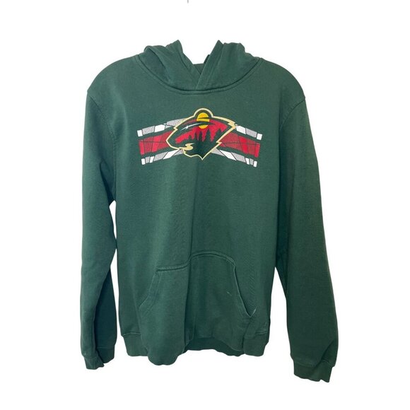 NHL Minnesota Wild Green Hoodie Sweatshirt Youth XL Cotton Polyester Blend - Picture 1 of 4